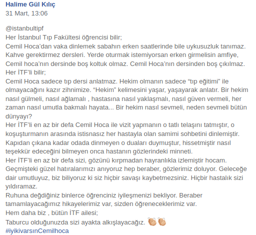 Prof. Dr. Cemil Taşcıoğlu - Sevenlerinin Veda Sözleri