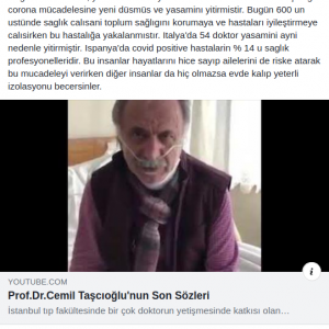 Prof. Dr. Cemil Taşcıoğlu - Sevenlerinin Veda Sözleri