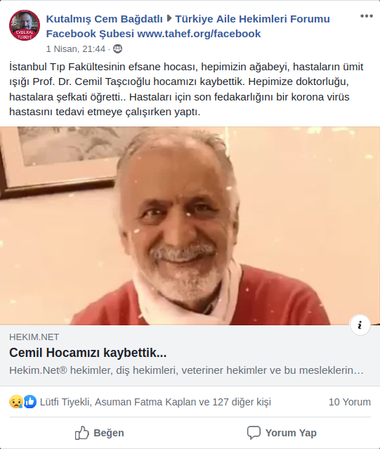 Prof. Dr. Cemil Taşcıoğlu - Sevenlerinin Veda Sözleri